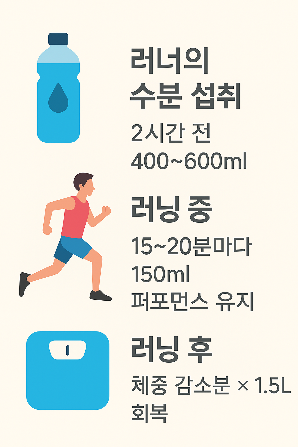 러너의 수분섭취 타이밍