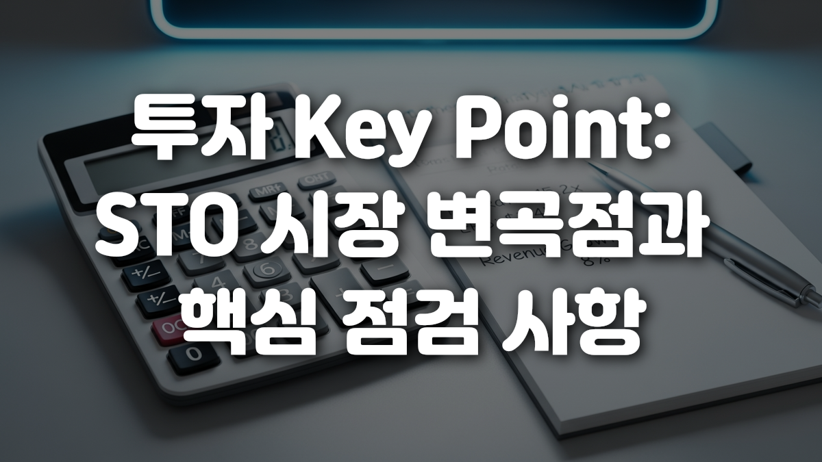 투자 Key Point STO 시장 변곡점과 핵심 점검 사항