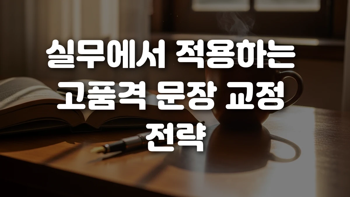 실무에서 적용하는 고품격 문장 교정 전략