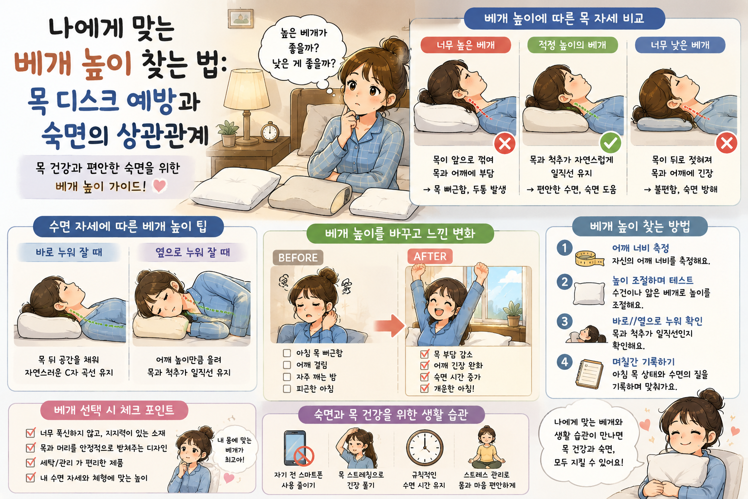나에게 맞는 베개높이