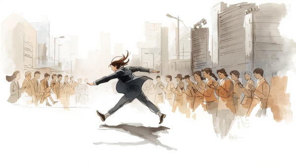 ESTP는 한국의 경쟁 사회가 요구하는 스피드를 가장 날렵하게 체현하는 유형입니다에 관한 그림입니다.