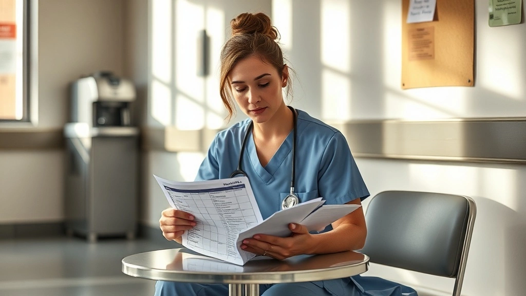 병원 휴게실에서 오늘의 일을 스스로 선택하며 계획하는 간호사의 모습