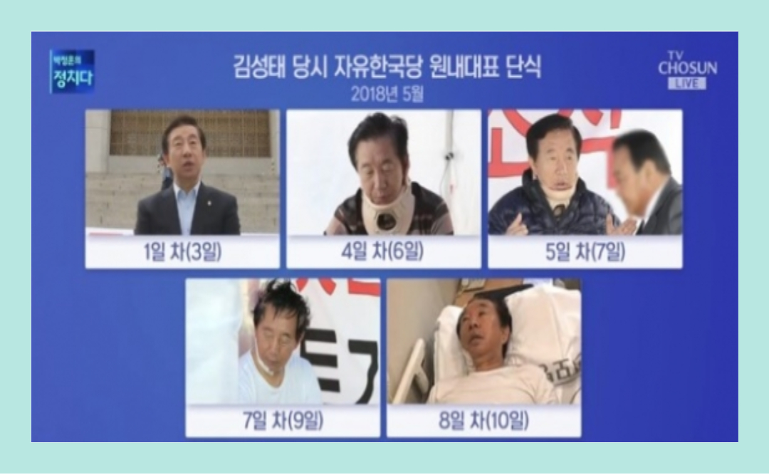 2018년-김성태-원내대표-단식일정에따른-변화모습