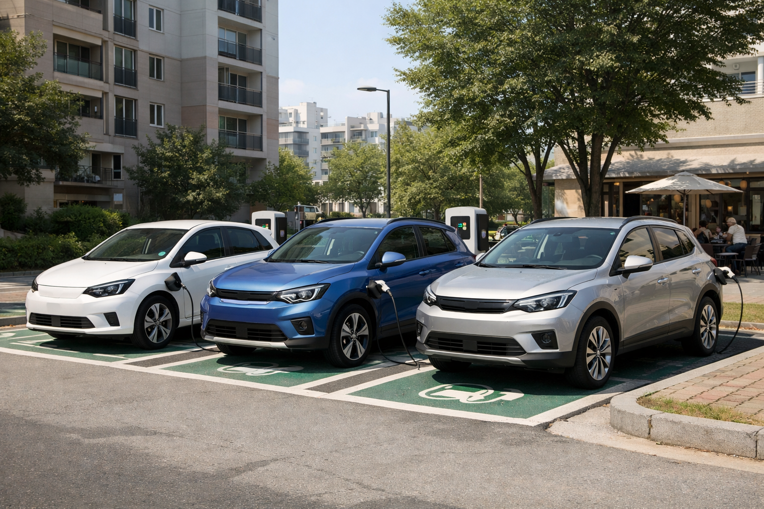 충전중인 차량들 이미지