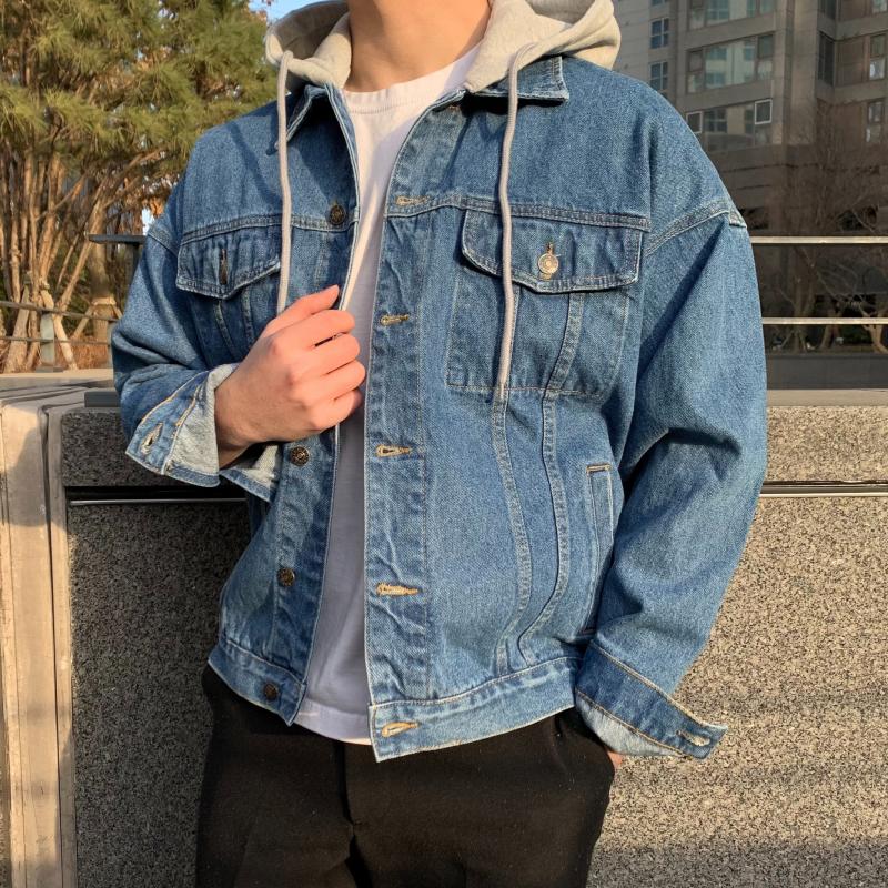 남자봄자켓 남자 트러커 청 자켓 후드탈부착