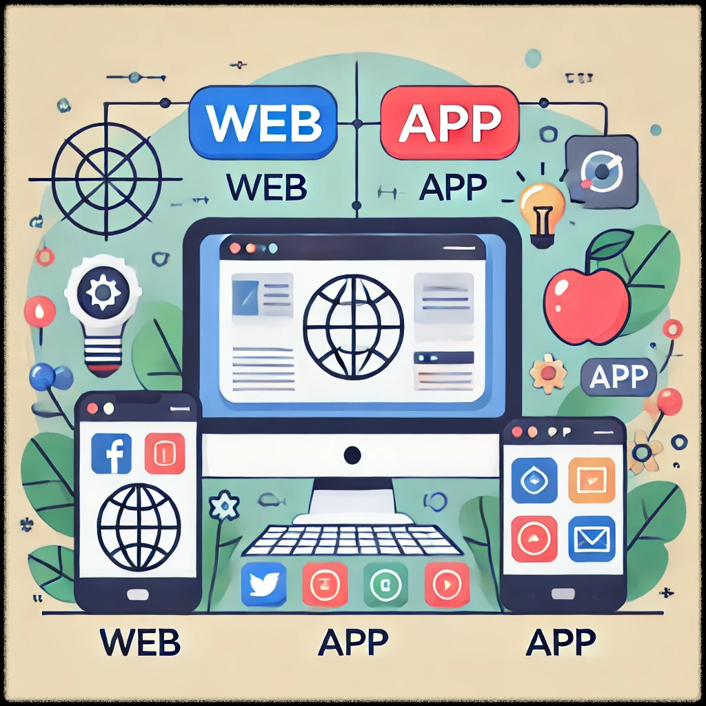 웹과 앱의 기본 개념을 나타내는 이미지
