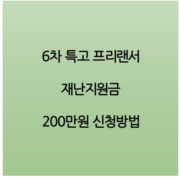 특고 프리랜서 6차 재난지원금 긴급고용안정지원금.kr 200만원 신청