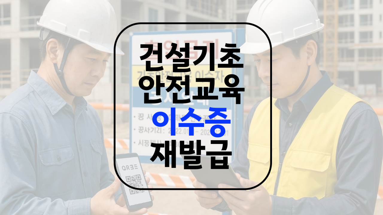 건설업 기초안전보건교육 이수증 재발급