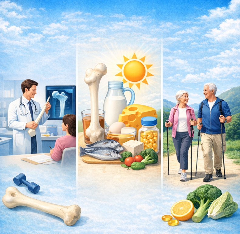 뼈건강과 칼슘 및 비타민 D 관련 사진