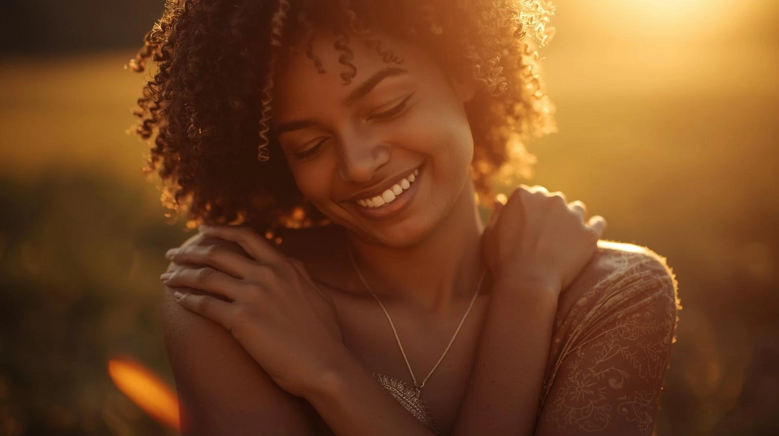 자기 자신을 따뜻하게 안아주는 사람의 이미지