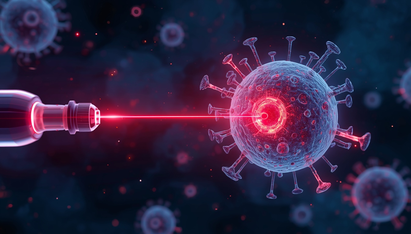 Conceptual split illustration comparing external immune cell targeting and internal tumor suppressor gene reactivation.