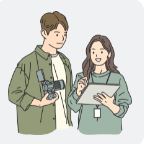 두 남녀가 이야기 하는 모습