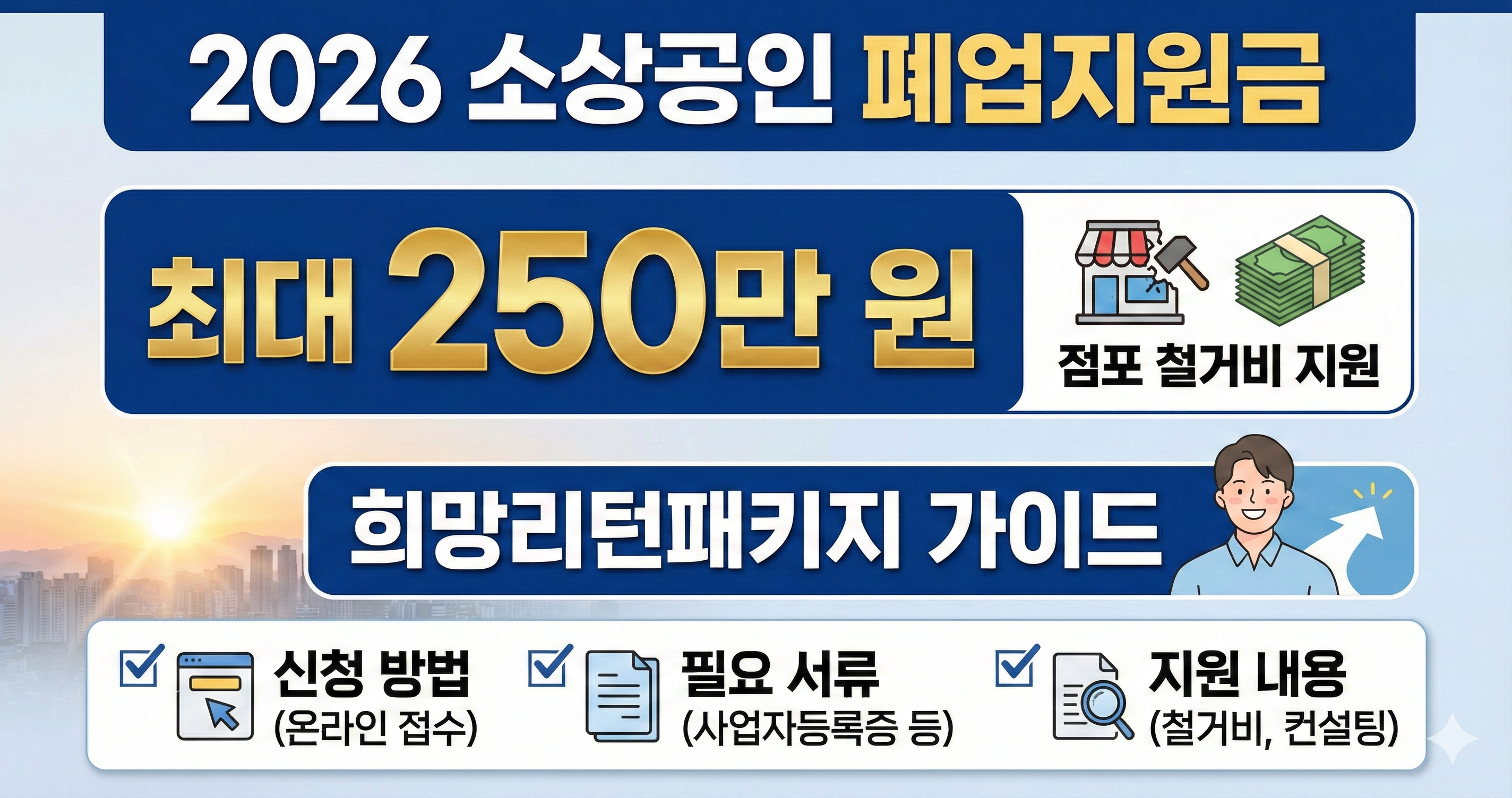2026년 소상공인 폐업지원금 최대 250만원