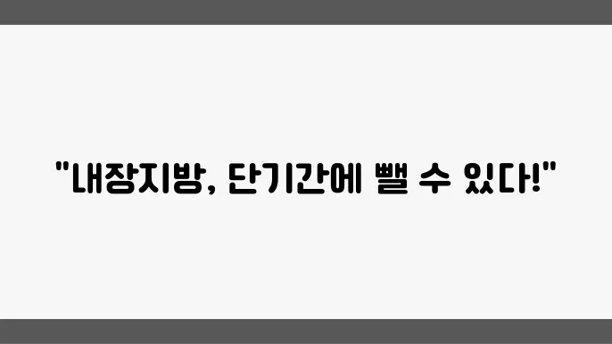 내장 지방과 피하지방을 줄이는 방식