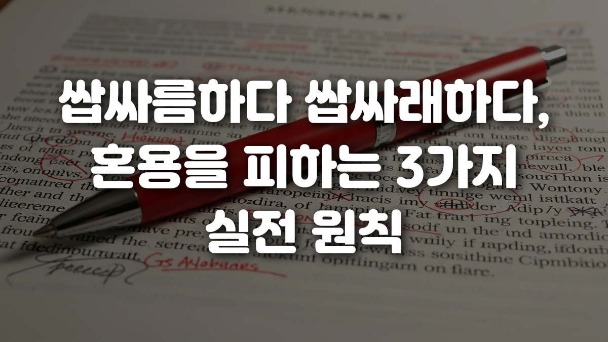 쌉싸름하다 쌉싸래하다 혼용을 피하는 3가지 실전 원칙