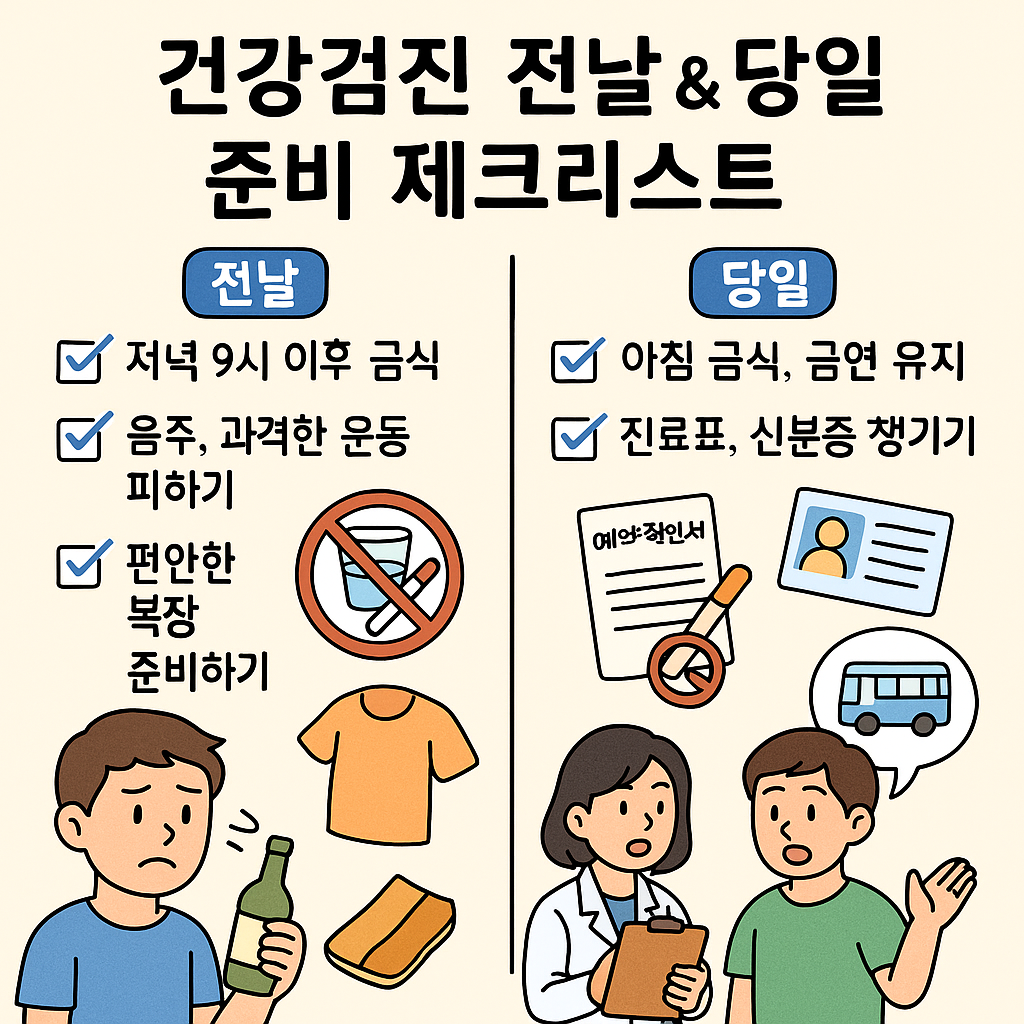 건강검진 전날 &amp; 당일 준비 체크리스트