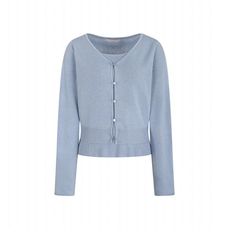 JJ지고트 린넨 크롭 가디건 이너 세트 GN5P1CD50