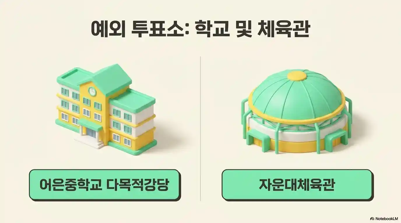 사전투표소 예외적으로 학교 체육관인 곳