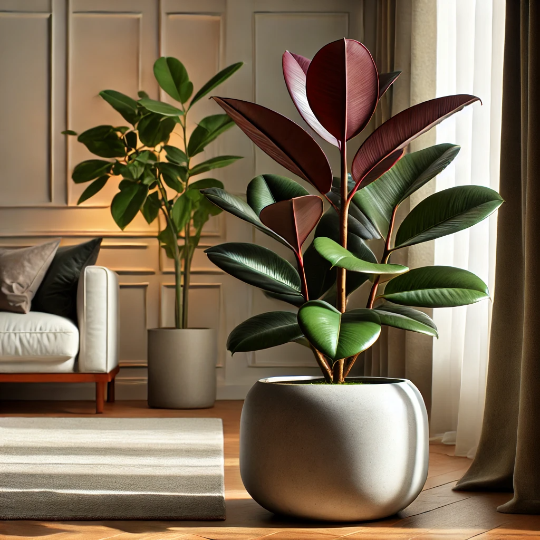 실내에서 자라는 화분에 있는 나무