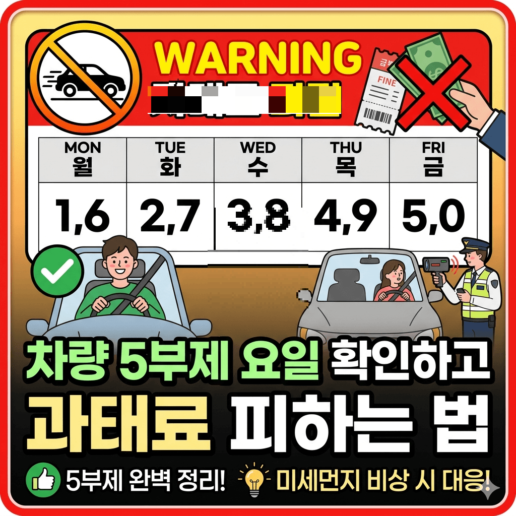 차량 5부제 요일 확인하고 과태료 피하는 법