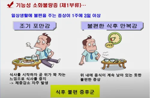 기능성 소화불량증의 원인 중 하나로 식후불편증후군