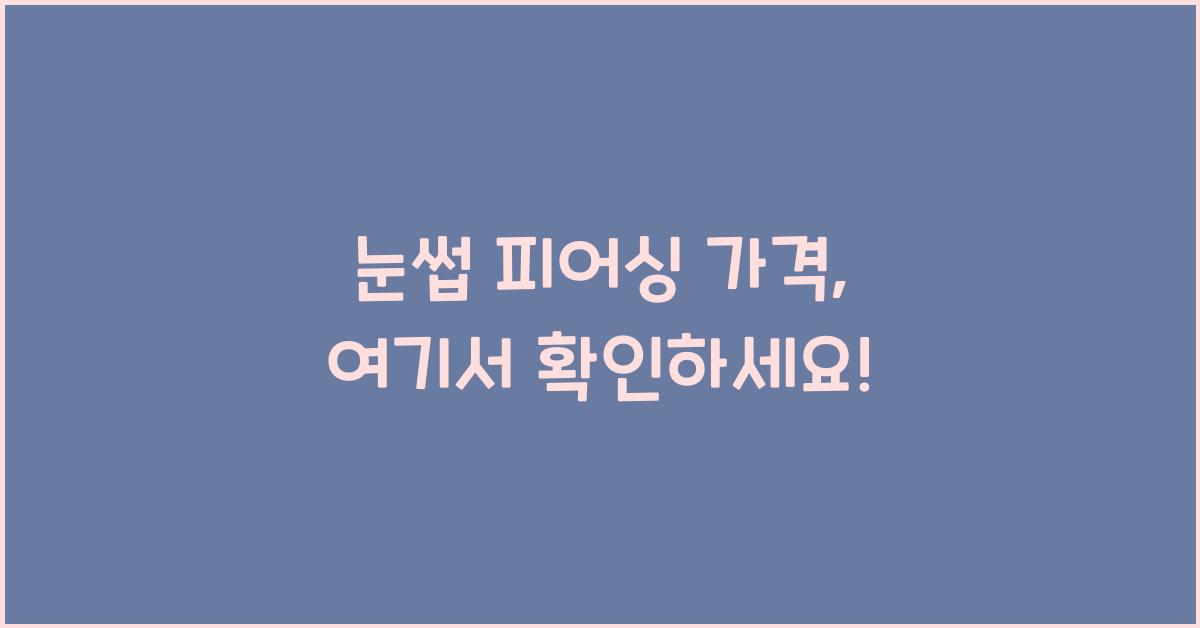 눈썹 피어싱 가격