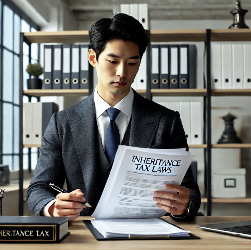 상속세 법률 문서를 분석하는 전문가