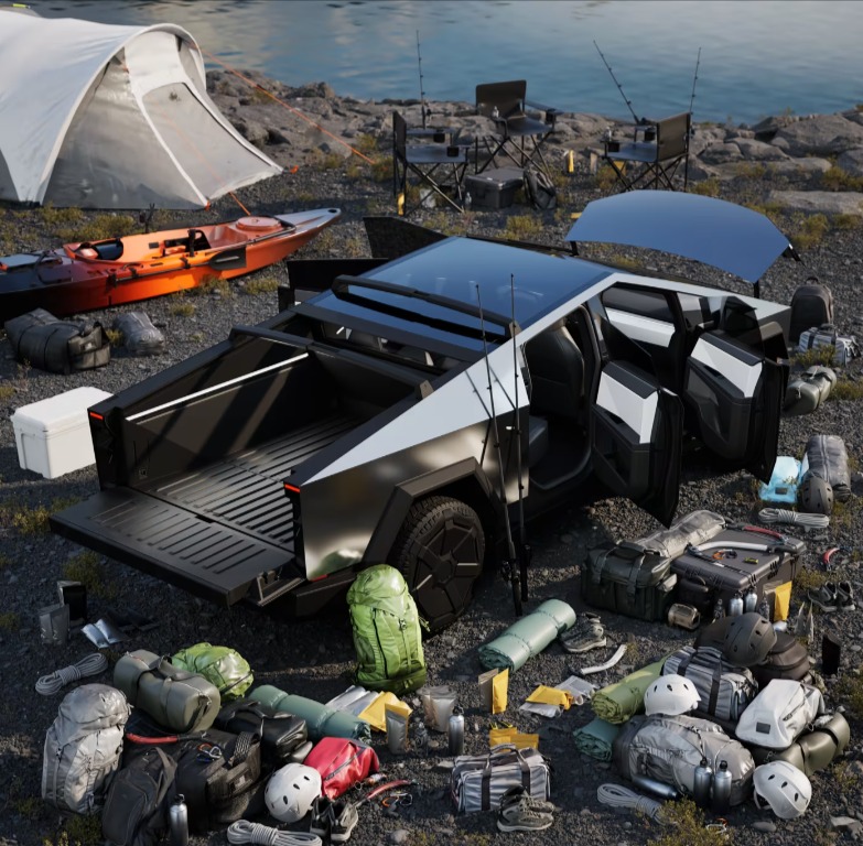 테슬러 사이버트럭과 짐