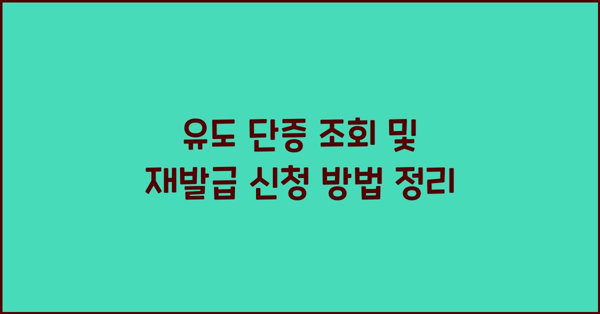 유도 단증 조회 및 재발급