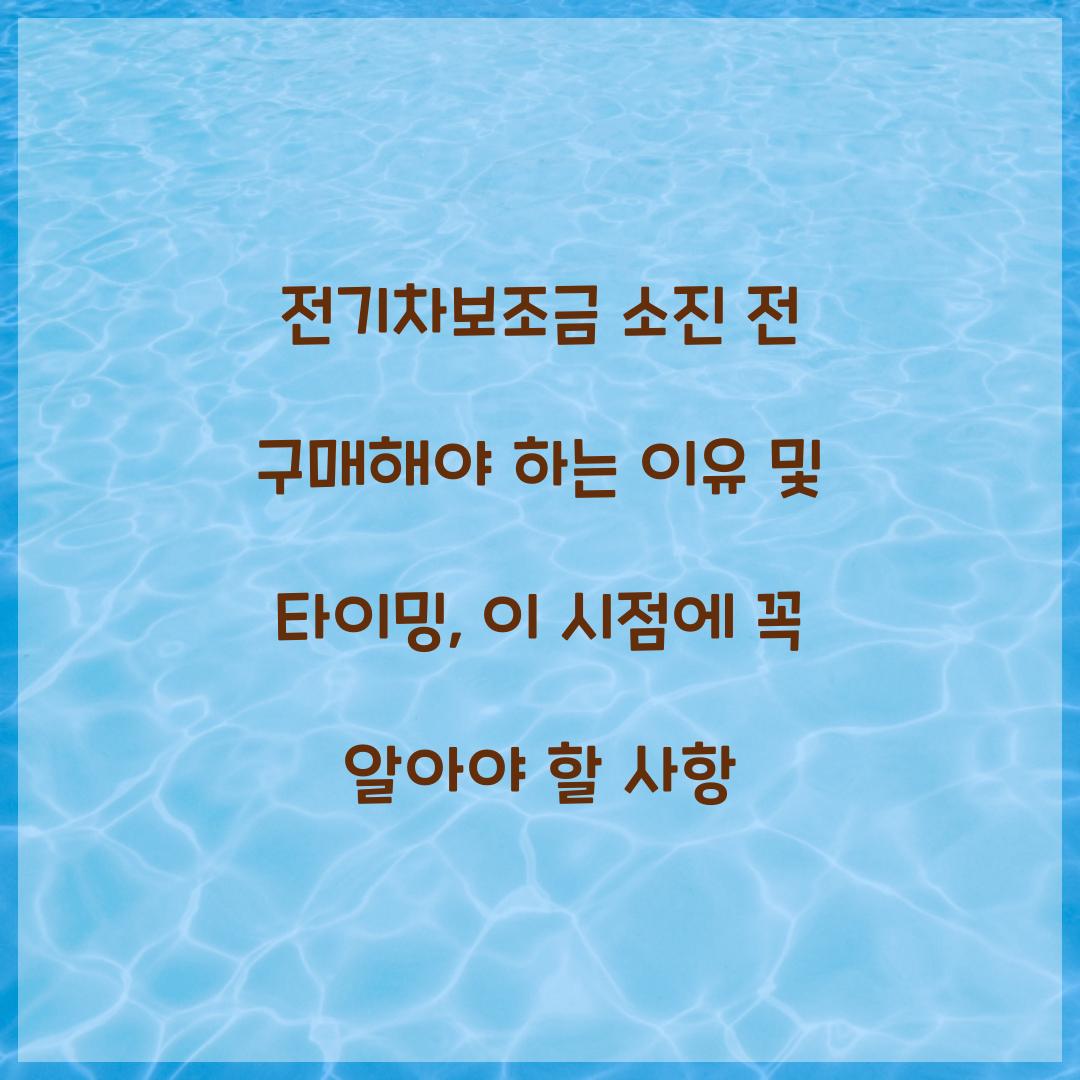 전기차보조금 소진 전 구매해야 하는 이유 및 타이밍