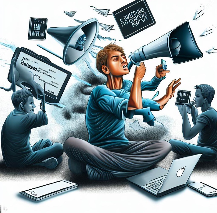 싸움을 선동하는 모습