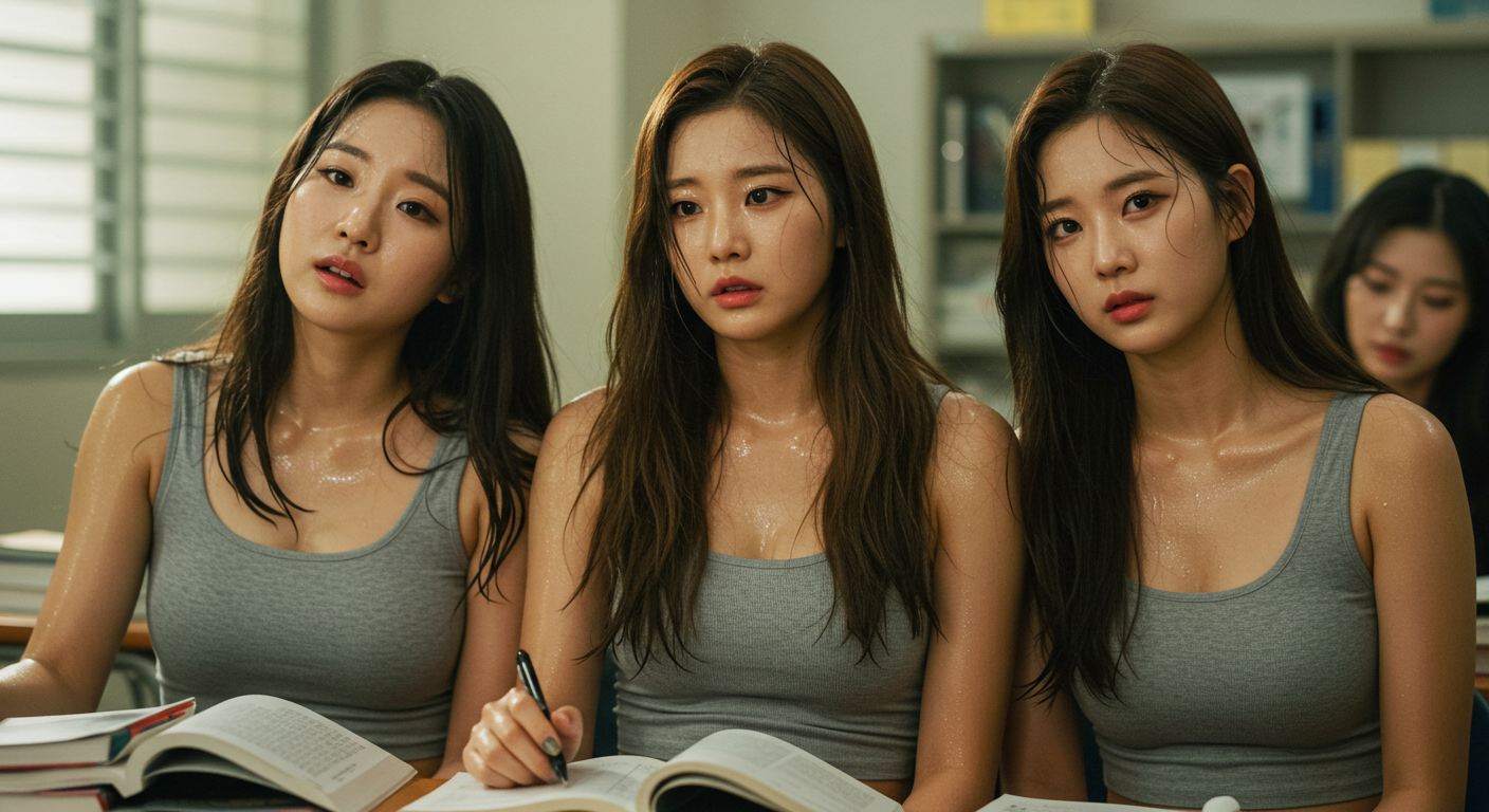 공부하다 지친 여인들