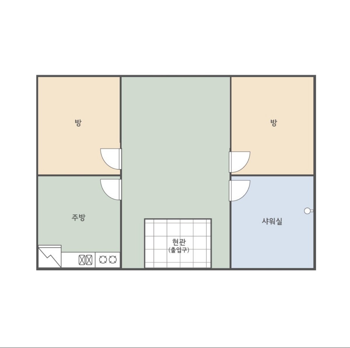 산청한방자연휴양림 -6인실배치도