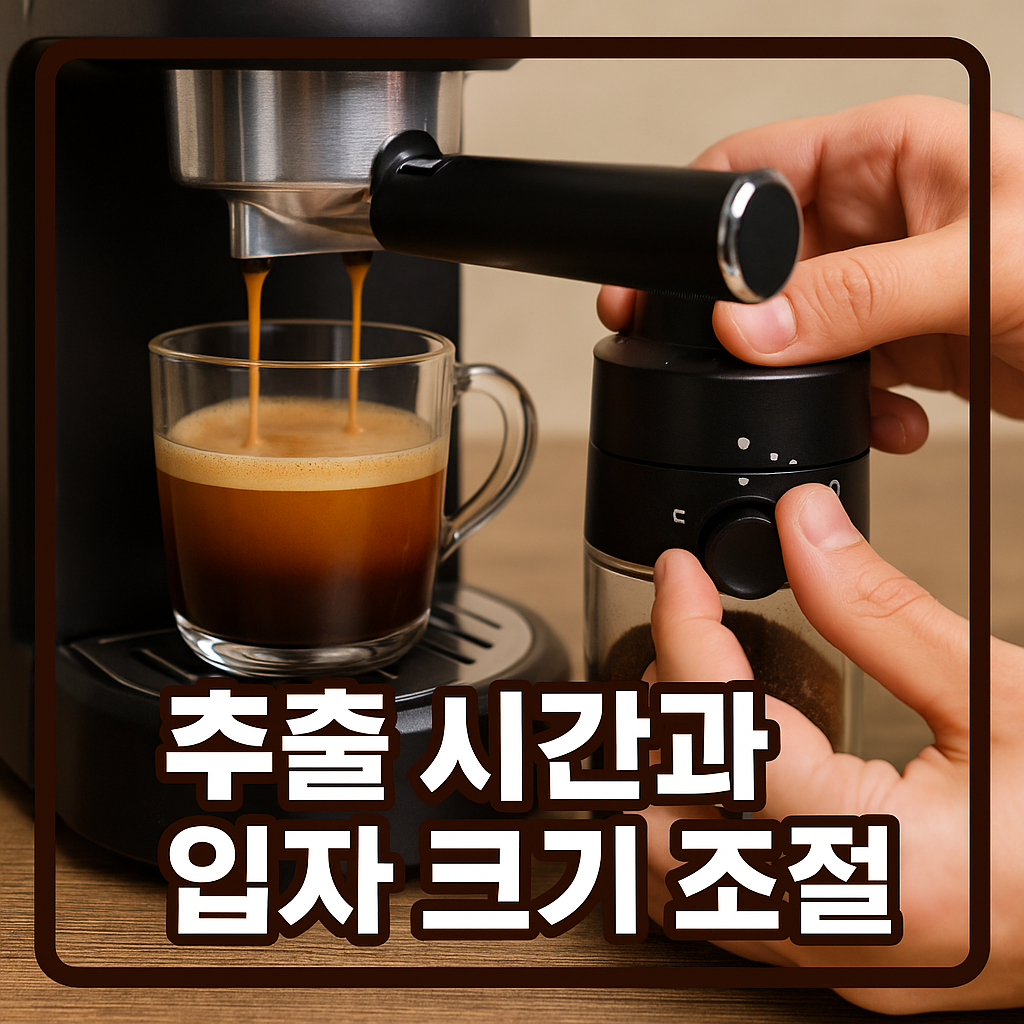 추출 시간과 입자 크기 조절