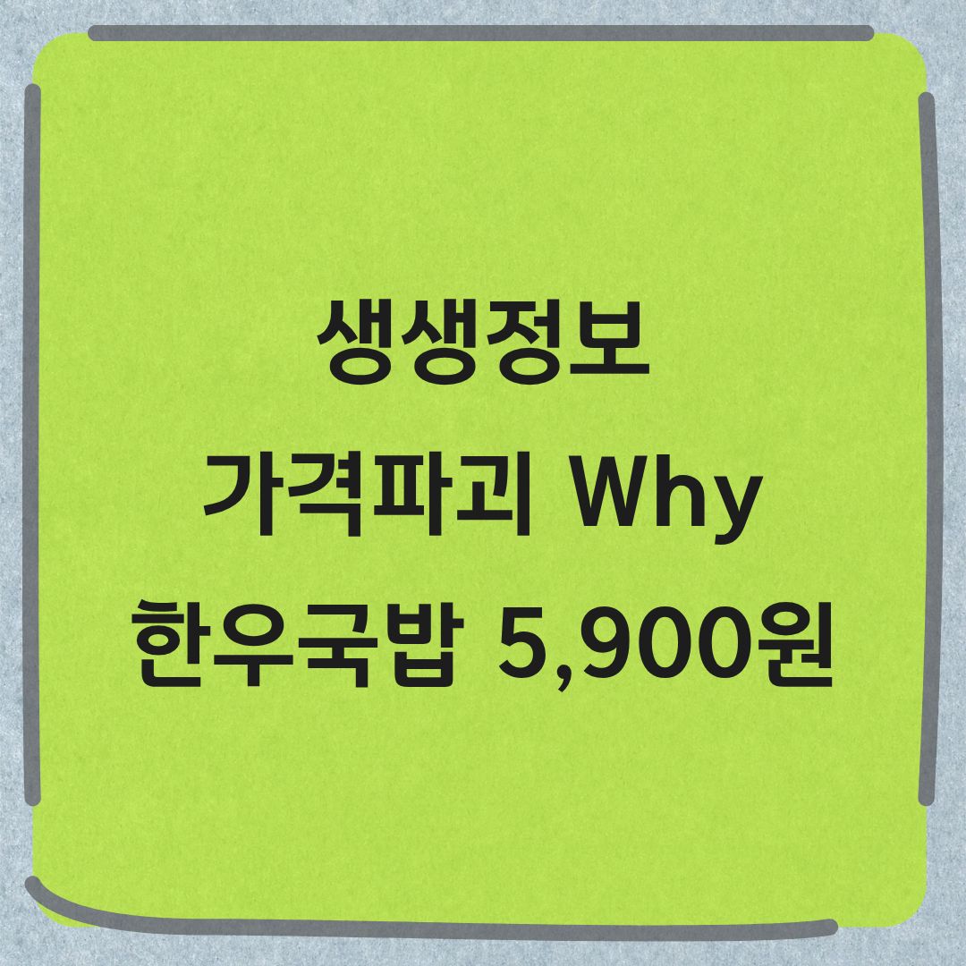 생생정보 가격파괴Why 안동 한우국밥 5900원 어디