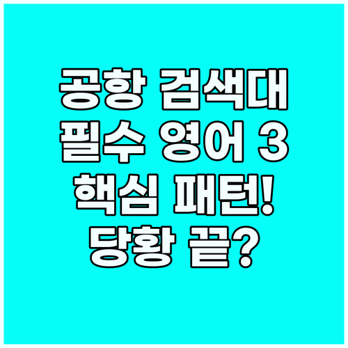 공항 검색대 필수 영어 표현, 3가지..