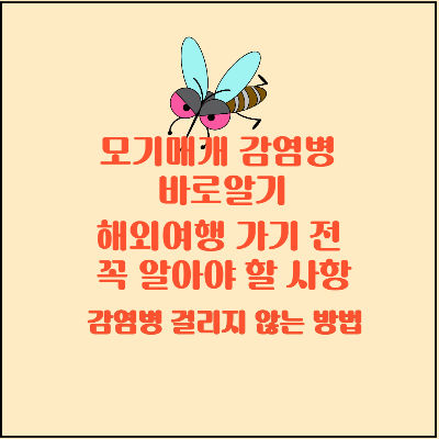 모기매개 감염병 바로 알기 질병관리청 해외여행 가기 전 필수 준비 사항