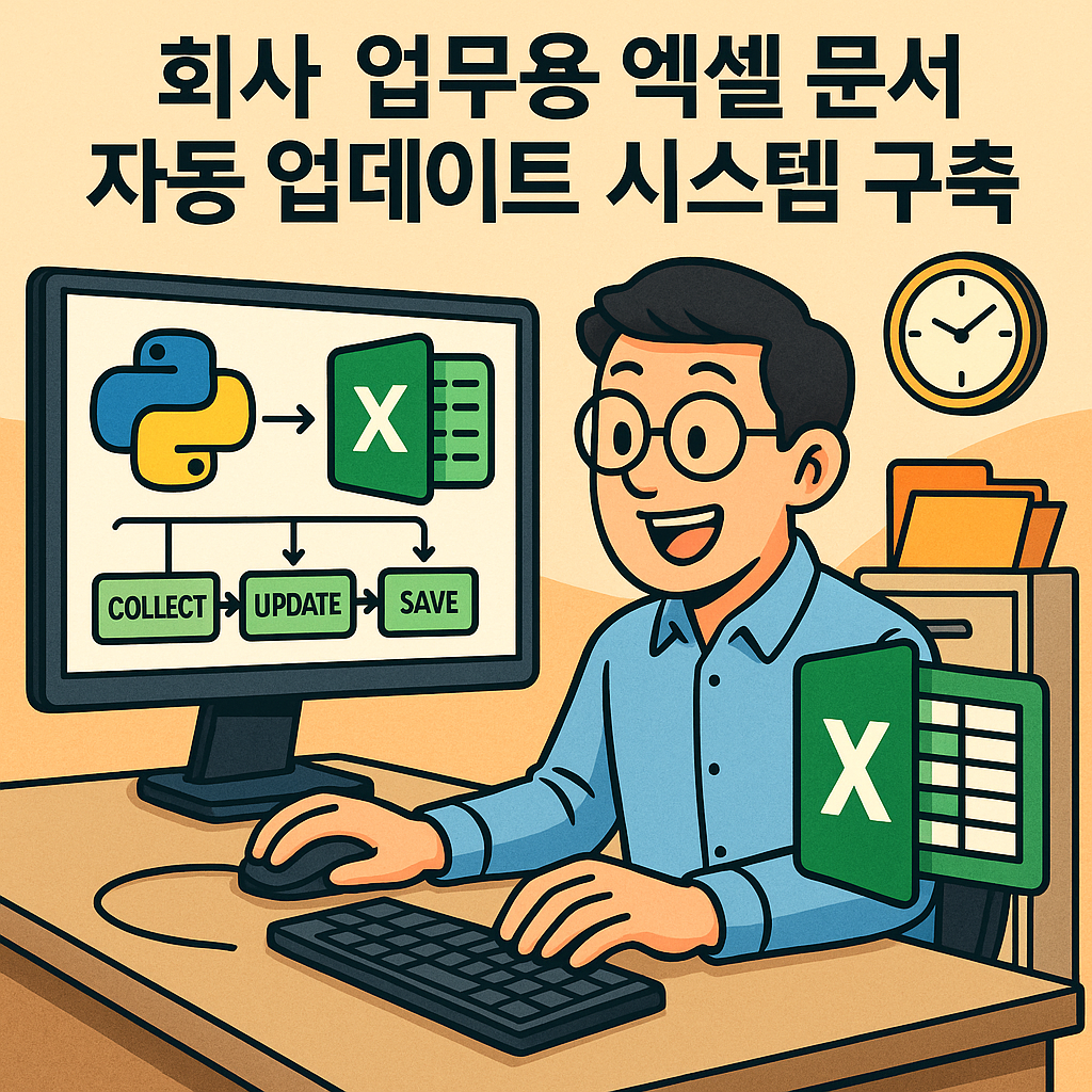 회사 업무용 엑셀 문서 자동 업데이트 시스템 구축