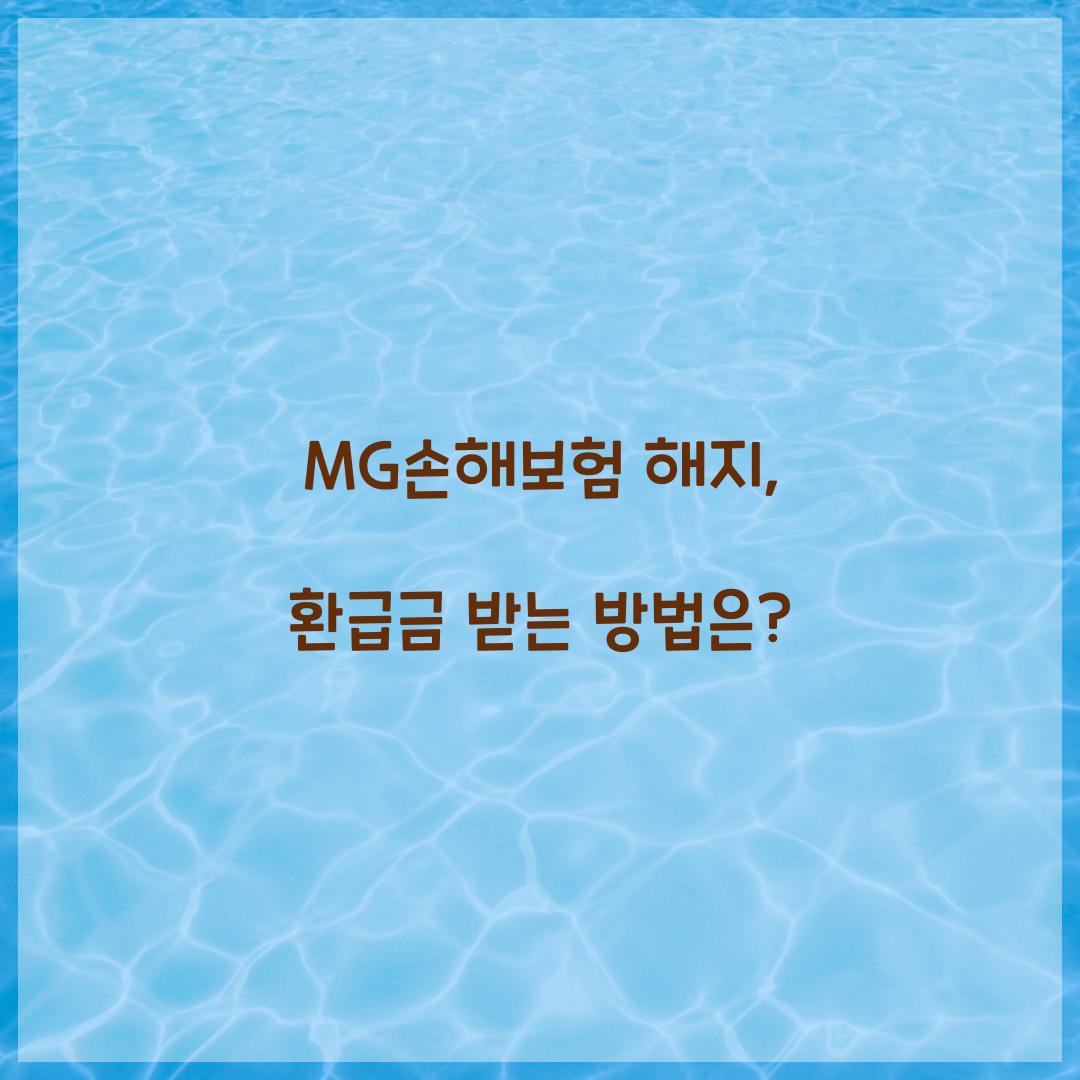 MG손해보험 해지