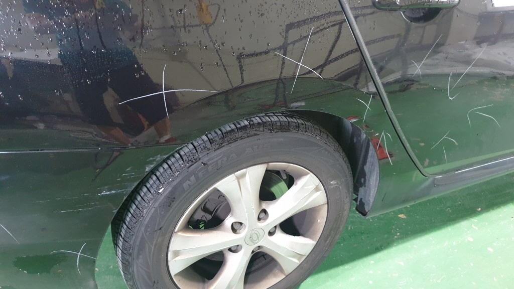 인천판금도색 - 조수석 뒤 범퍼