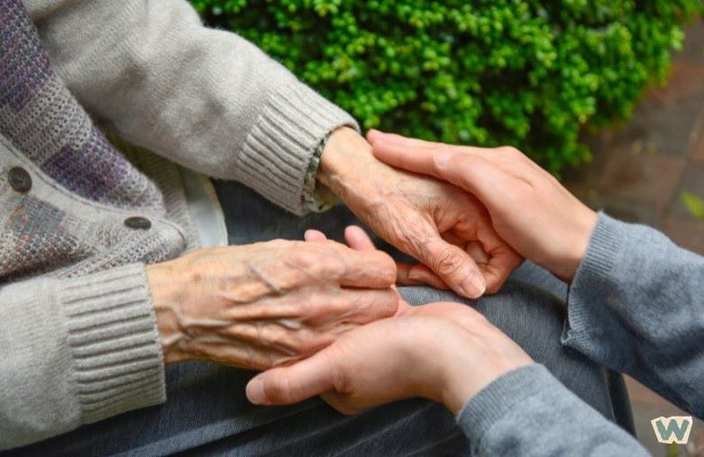 치매 환자와 돌봄자가 손을 맞잡고 있는 모습 - 따뜻한 스킨십과 소통을 통한 치매 돌봄의 중요성을 보여주는 실제 사진 via Canva