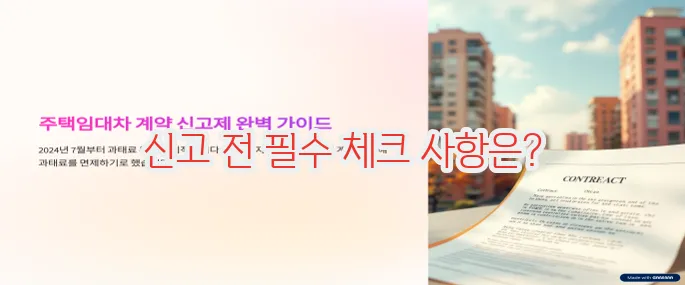 주택임대차 계약 신고제 신고 전에 반드시 확인해야 할 3가지 사항