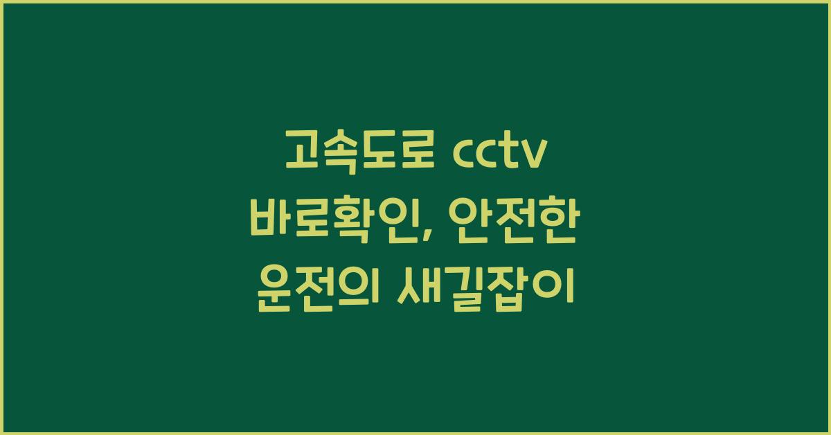 고속도로 cctv 바로확인