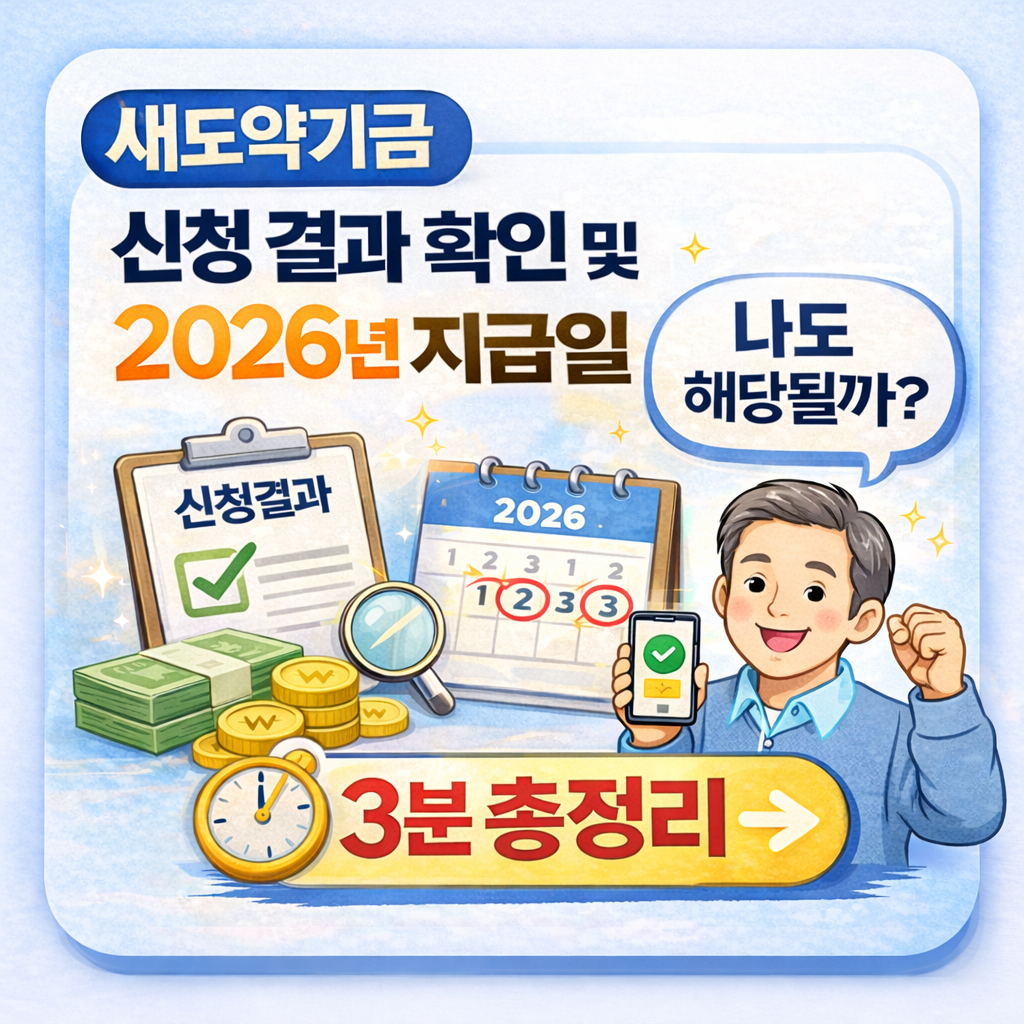 새도약기금 신청 결과 확인 및 2026년 지급일 3분 총정리
