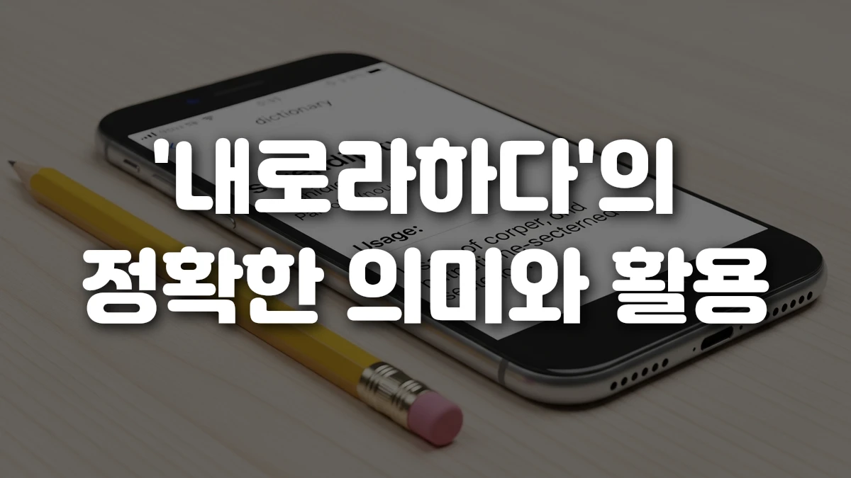 내로라하다 의 정확한 의미와 활용