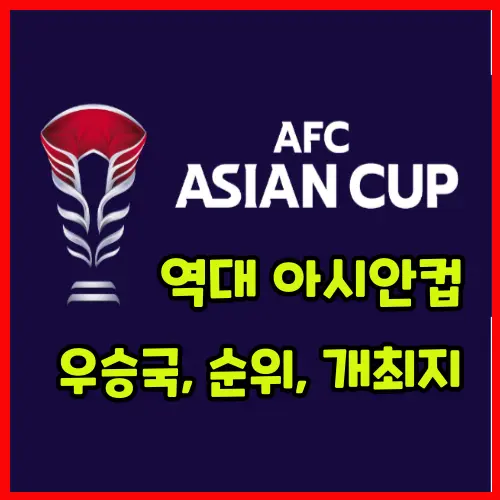 역대 아시안컵 우승국 순위 개최지