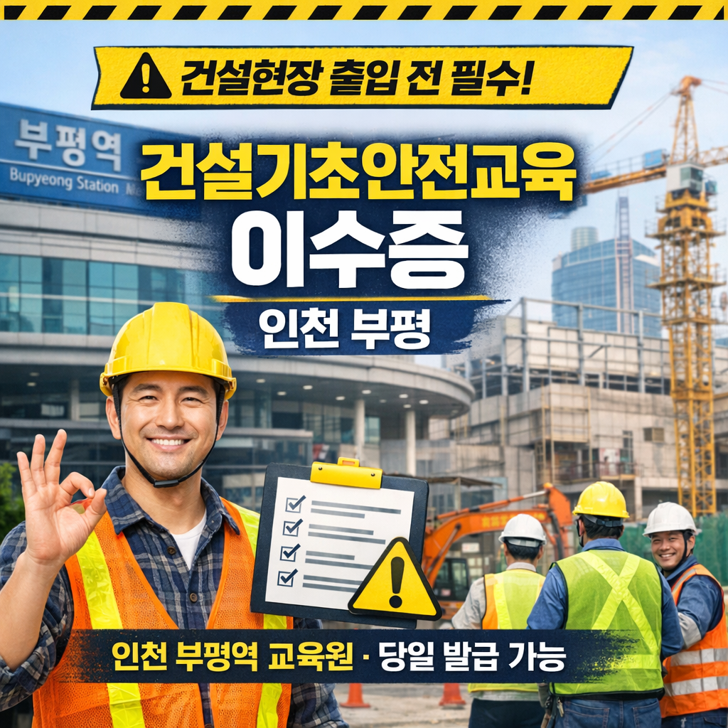 건설기초안전교육 이수증 인천 부평 주안 현장 출입 전 반드시 필요한 준비 가이드
