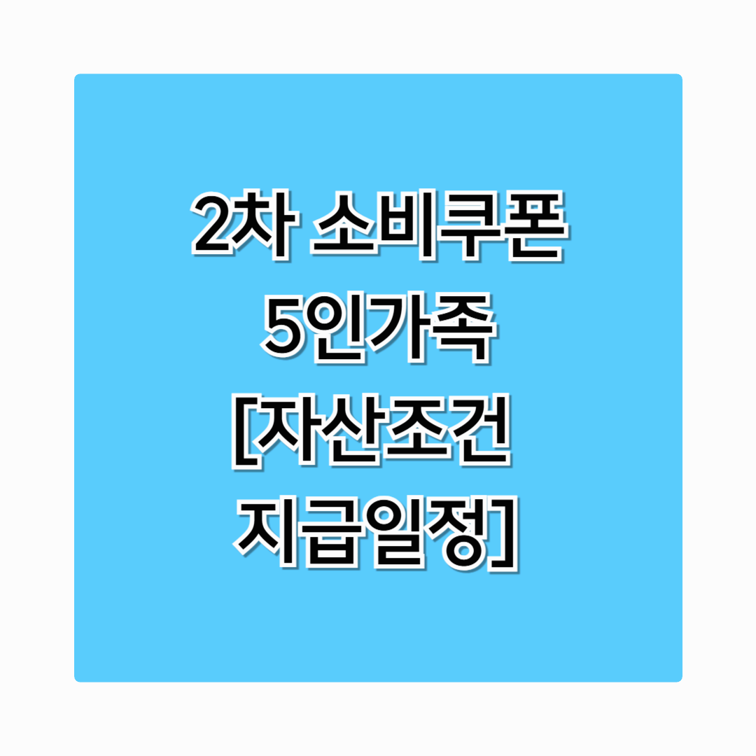 2025 2차소비쿠폰 5인가족 신청 조건, 자산 기준, 지급 일정 알아보기