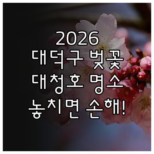 2026년 대전 대덕구 벚꽃 개화 시..