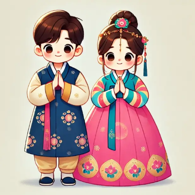 한복-입은-연인-새해-인사